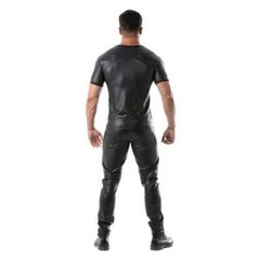 TOF PARIS Fetish T-Shirt Faux Leather Stretch Shirt Black 44