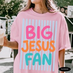 Christian Shirt Big Jesus Fan Graphic Tee Religious Mom Gift