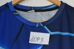 Blue Geometric Print T Shirt Size L 1093