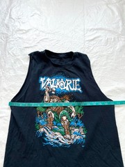 Valkyrie band t shirt black blue mountain troll sleeveless adult Small cut off