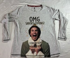 Elf – OMG Santa Is Coming – Christmas T-Shirt ( Medium ) Classic Holiday