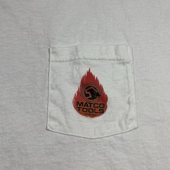 Vintage Matco Tools Racing Pocket T-Shirt 2XL White Graphic Tee