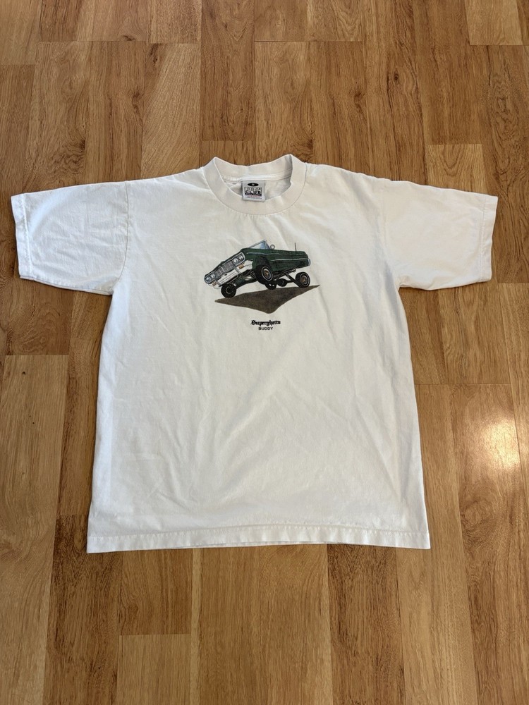Pro Club x Buddy “Superghetto” Low Rider White Shirt Medium Made In The USA