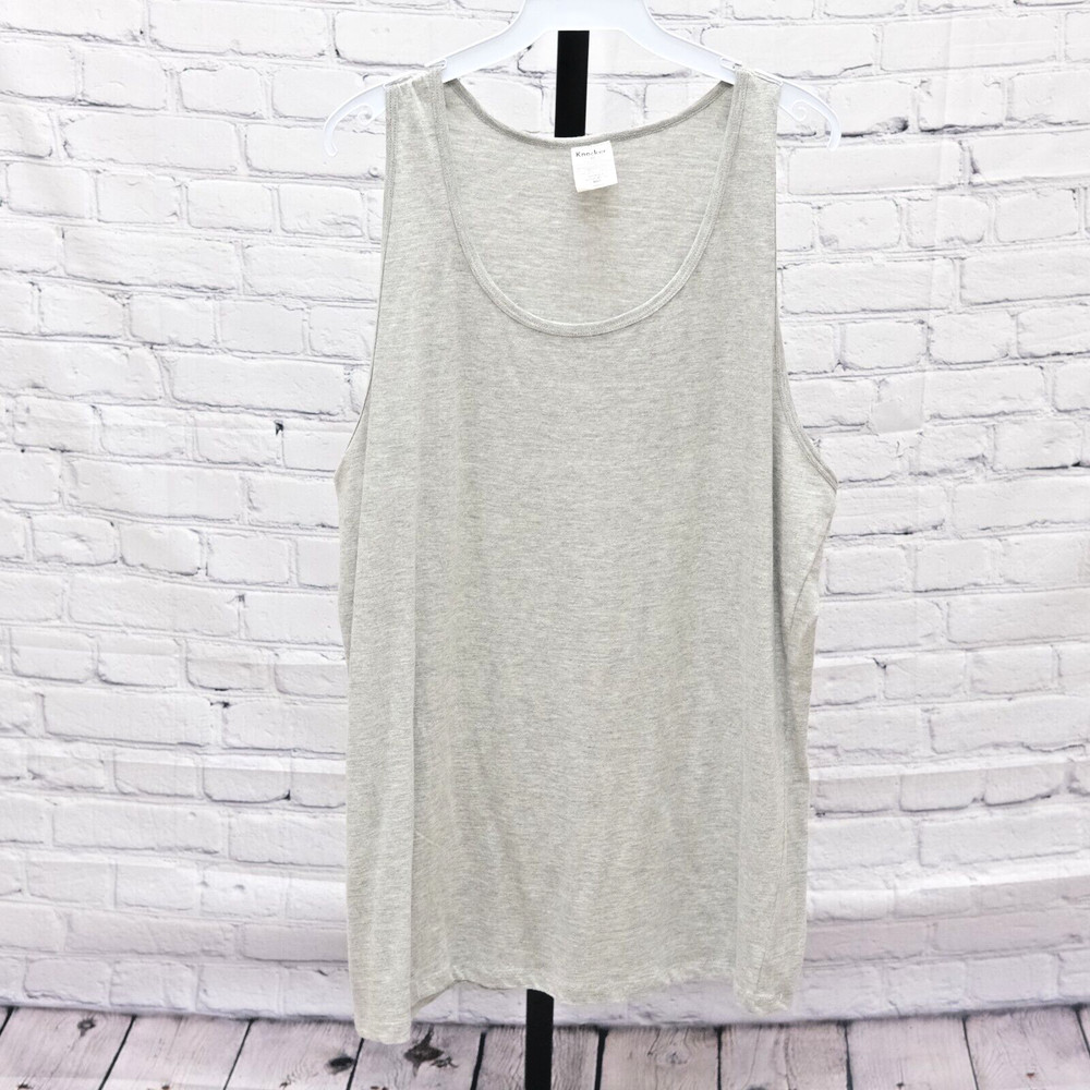 Knocker Men’s Solid Gray XL Grey Tank Top 100% Cotton Made in Bangladesh RN65914