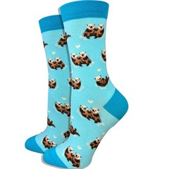 Women Premium Comfort Animal Socks Sea Otter Blue Casual Soft Cotton Sock