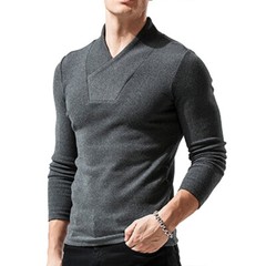 Zonbailon men’s t-shirt slim-fit breathable warm thickened bottomed long sleeve