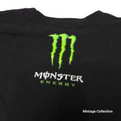 Monster Energy Drink Unleash The Beast Black Big Print Crewneck Shirt Size M
