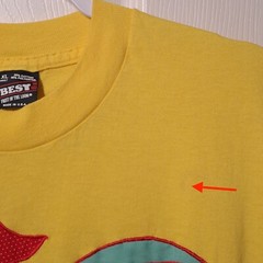 VINTAGE Patchwork Chicken & Chicks USED Shirt (Single Stitch, XL, Yellow)