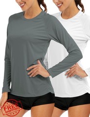 MAGCOMSEN Women’s Sun Protection Long Sleeve Shirts UPF 50+ 2pk