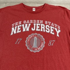 New Jersey Shirt Garden State Lighthouse Graphic Men’s Red XL Cotton Blend Tee