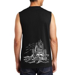 Gothic Graphic Sleeveless Tee – “Hot Ghoul Summer” and Dark Castle Skull Art
