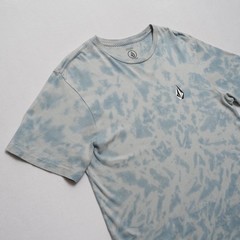 Volcom Stone Dye T-Shirt Mens Large Celestial Blue Tie Dye Modern Fit A5232200