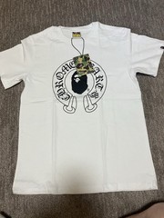 A Bathing Ape BAPE White Ape Head Graphic Logo Crew Neck T-Shirt Men’s S