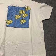 Vintage Aquatic T-shirt Adult Size Extra Large White Short Sleeve Men’s 80s