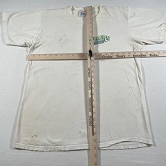 Vintage Speedway Racing Shirt Mens Large White Auburn Qualifier Signed 80s