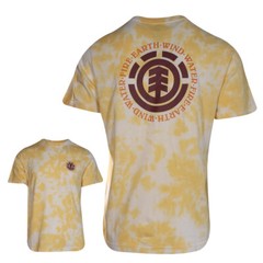 Element Men’s T-Shirt Yellow Tie-Dye Four Elements Solid Graphic S/S (S13)