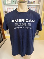 American Eagle Outfitters Mens Size Large Seventy Seven Short Sleeve Tshirt Navy