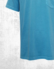 Men’s Seasalt T-shirt Cotton Crew Neck Chest Pockets Blue Cyan Boxy Fit (Defect)
