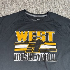 Under Armour UA Shirt Mens Large Loose Fit Tee Billings West Basketball Black