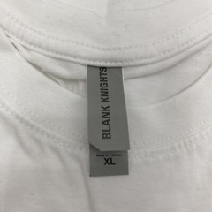 Blank Knights White Combed Cotton T-Shirt Mens Size XLarge New