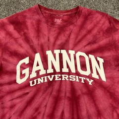 MV Sport Gannon University Spell Out T Shirt Adult Small Red Tie Dye Tee