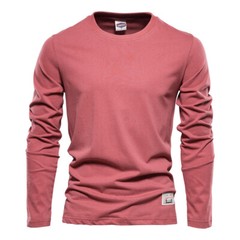Zonbailon men’s long sleeve Fashion leisure sports pure cotton T-shirt