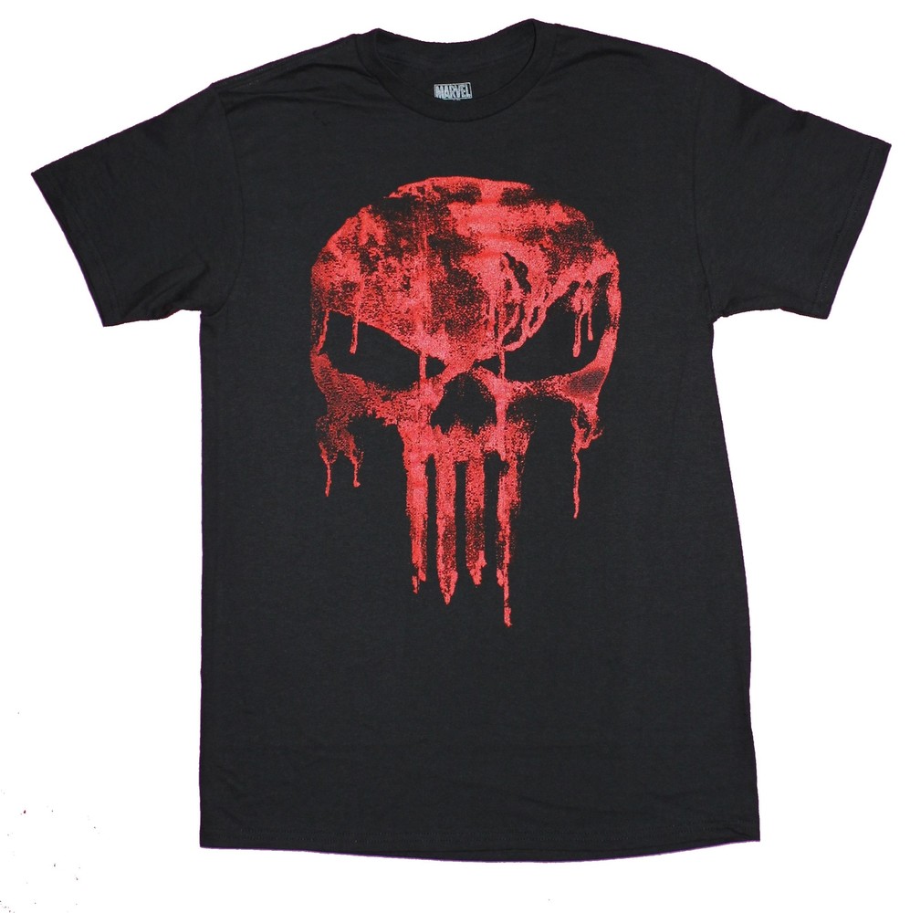 The Punisher Mens T-Shirt – Skull Logo Dripping Red Image