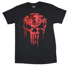 The Punisher Mens T-Shirt – Skull Logo Dripping Red Image