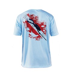 Sea Fear Men’s 50+ UPF Short Sleeve Rash Guard Scuba Diving, Reef Diver, Arctic