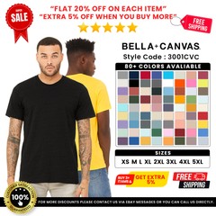 Bella + Canvas 3001CVC Unisex T-Shirt Heather Stylish Tee Retail Fit CVC T Shirt