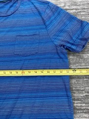 Perry Ellis Men’s Short Sleeve Blue Striped Shirt XXL