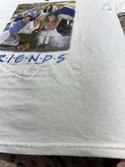 VTG 04” NBC Store FRIENDS Embroidered Logo TV Show Cast White T-Shirt Sz XL NWT