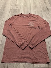 Volcom Men’s Brown Graphic Logo Crew Neck Long Sleeve Cotton Blend Tee S/P