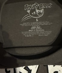 New Vintage 2011 Angry Birds T-shirt Size L Dark Gray Short Sleeve