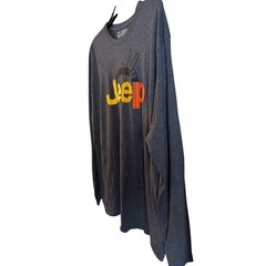 Jedco Jeep Men’s 100% Cotton Long Sleeve T Shirt Logo Gray Size XL Crewneck