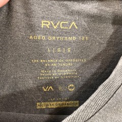 RVCA Shirt Mens Large Gray Aged Dryhand Tee Chest Pocket Til Death Back Graphic