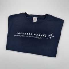 Vintage Y2K Lockheed Martin Jerzees Dri-Power Active Tag Black T-Shirt Men’s XL