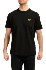 Versace Men’s Black Gold Medusa Embroidery Short Sleeve T-Shirt US 2XL IT 56