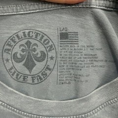 Affliction Graphic T-Shirt Live Fast Gray Size Large