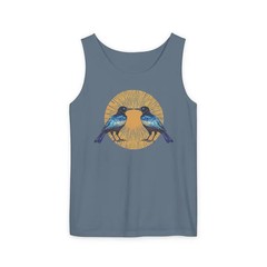 Gorgeous Grackles Block Print Tank Top Bird Lover Wildlife Art