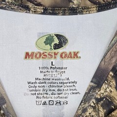 Mossy Oak Camo Shirt Large Brown Green Outdoor Hunting Fishing Casual Polyester