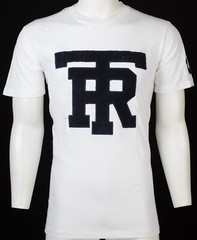 $79 TRUE RELIGION White UNIVERSITY OF TR Short Sleeve Applique Graphic T-shirt