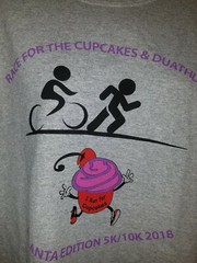 Adult XL Gray Long Sleeve “Race for the Cupcakes/Duathlon” Polycotton Race Top