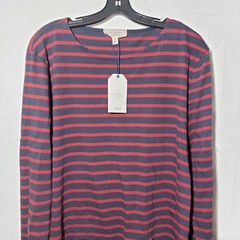 Seasalt Cornwall Shirt Men’s XL Red Striped Sailor Organic Cotton Crewneck NWT