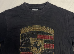 Porsche Crest Men’s Rhinestone T-Shirt Black Medium 3Forty Inc Graphic Tee 2011