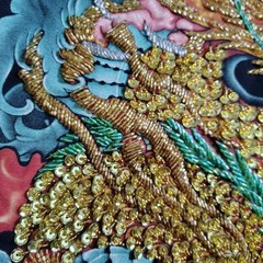 TARMAFIA Year of the Dragon Handmade Sequin & Beaded Mens L Shirt Power Fortune
