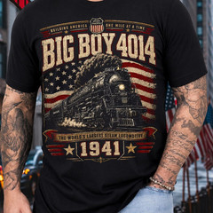 Big Boy 4014 Steam Engine Shirt, Vintage Locomotive Train Tee, Railroad History