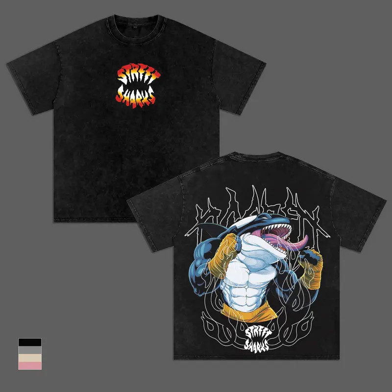 Boxing Shark Gym T-Shirt Workout Tee Street Sharks Fitness Streetwear Tee