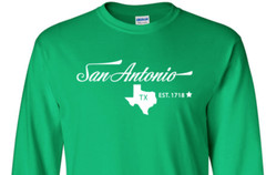 San Antonio Texas State T-Shirt Long Sleeve Graphic tee Unisex apparel Text
