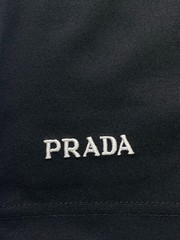 Prada Mercerized Cotton T-Shirt, Crew Neck, Black, Size XL